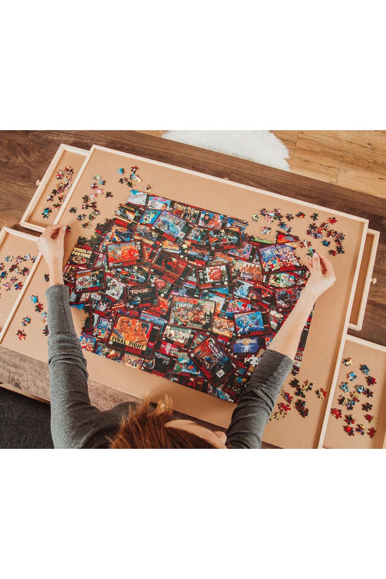 Super Never Ending Showdowns Retro Video Games 1000-Piece Jigsaw Puzzle, Alternate, color, Red