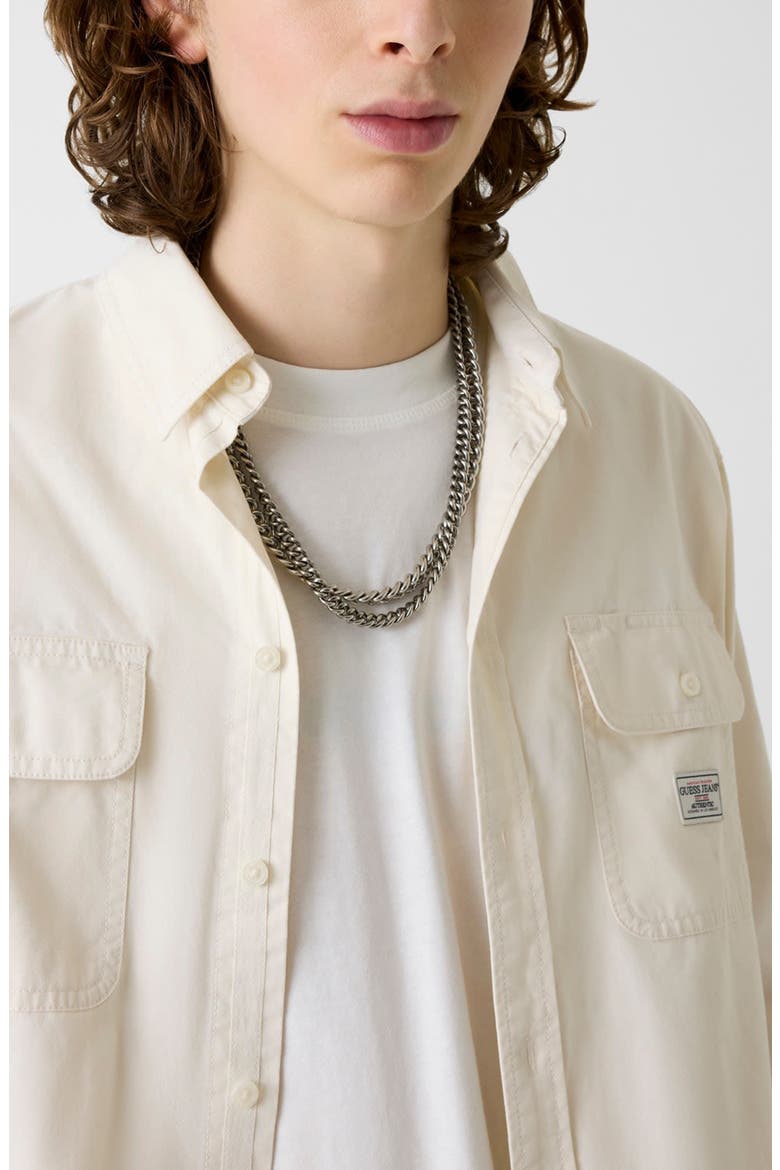 Boxy Cotton Shirt Jacket, Alternate, color, IVORY
