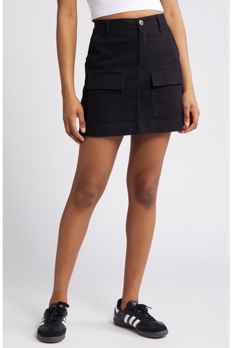 Denim Cargo Skirt, Main, color, BLACK