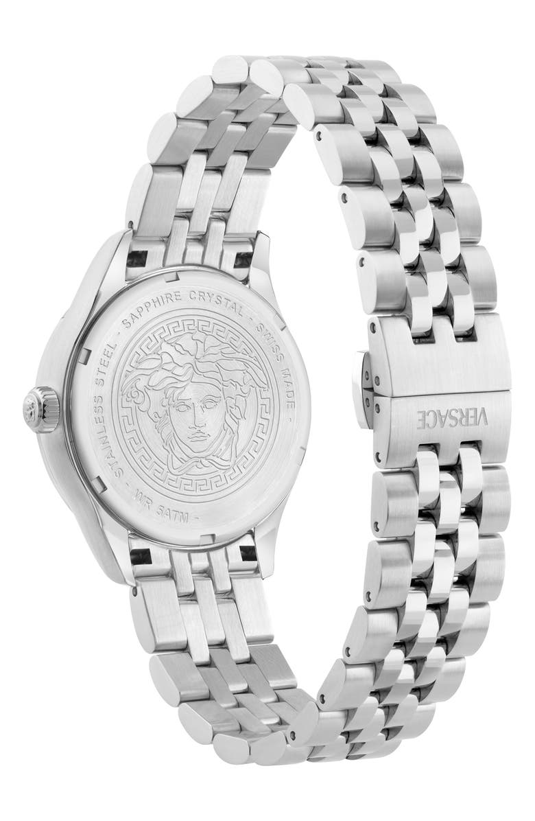 Versace Hellenyium Bracelet Watch, 35mm, Alternate, color, Pink/ Stainless Steel