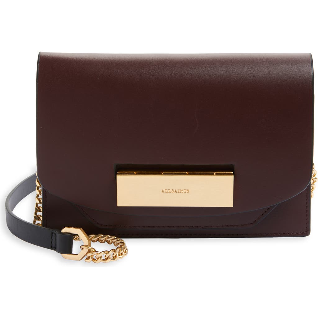 Allsaints Etta Leather Clutch In Red