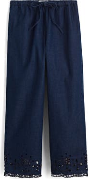 Madewell Eyelet Denim Pull-On Pants