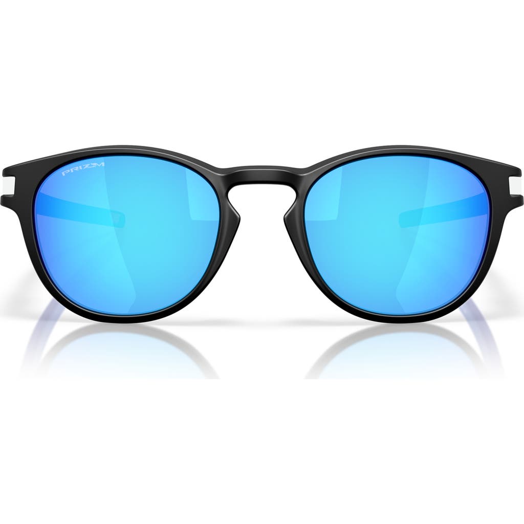 Oakley Latch™ 53mm Prizm™ Polarized Round Sunglasses In Matte Black