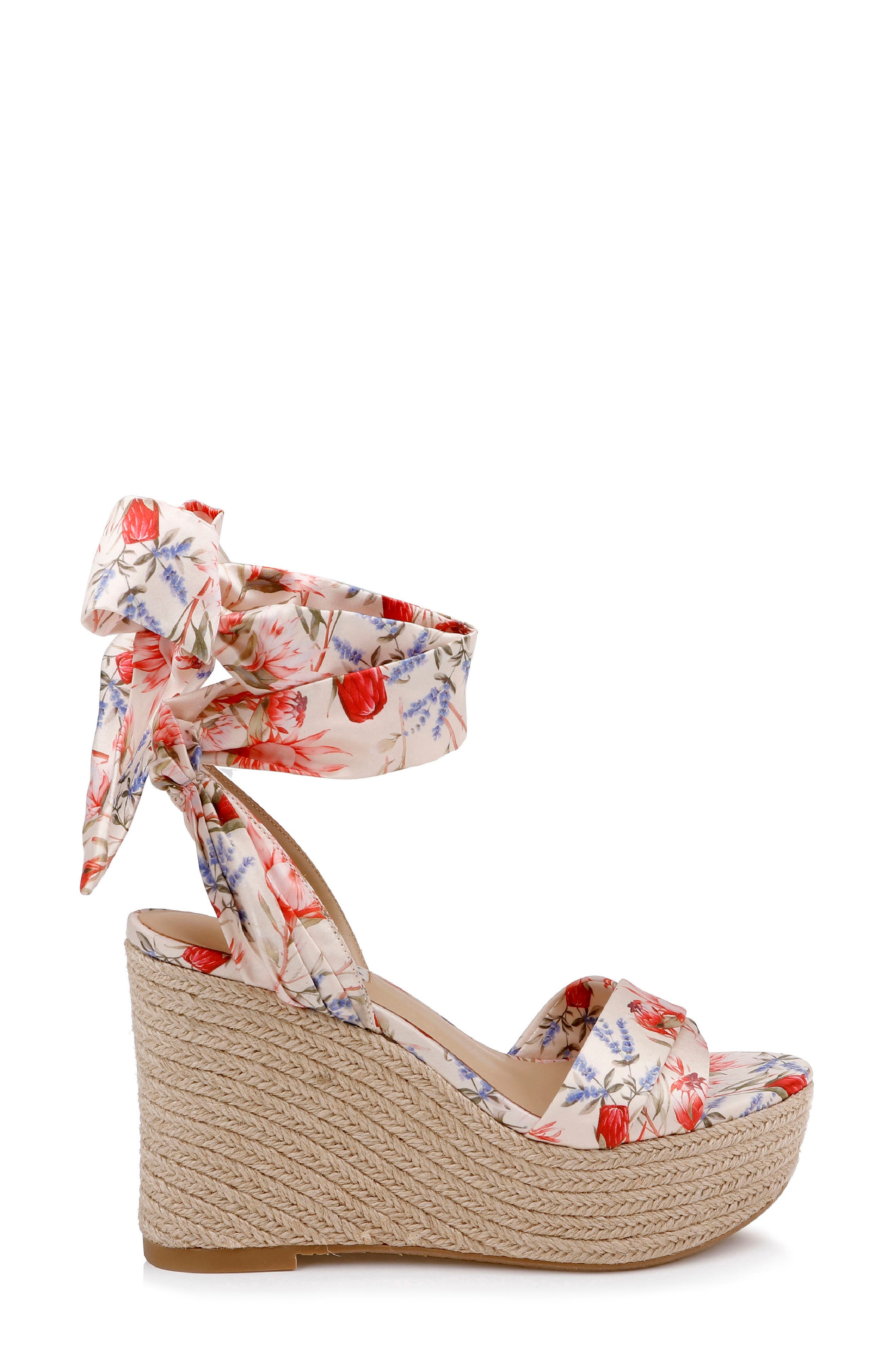 Badgley Mischka Collection Ximora Platform Wedge Espadrille, Alternate, color, Cream Multi