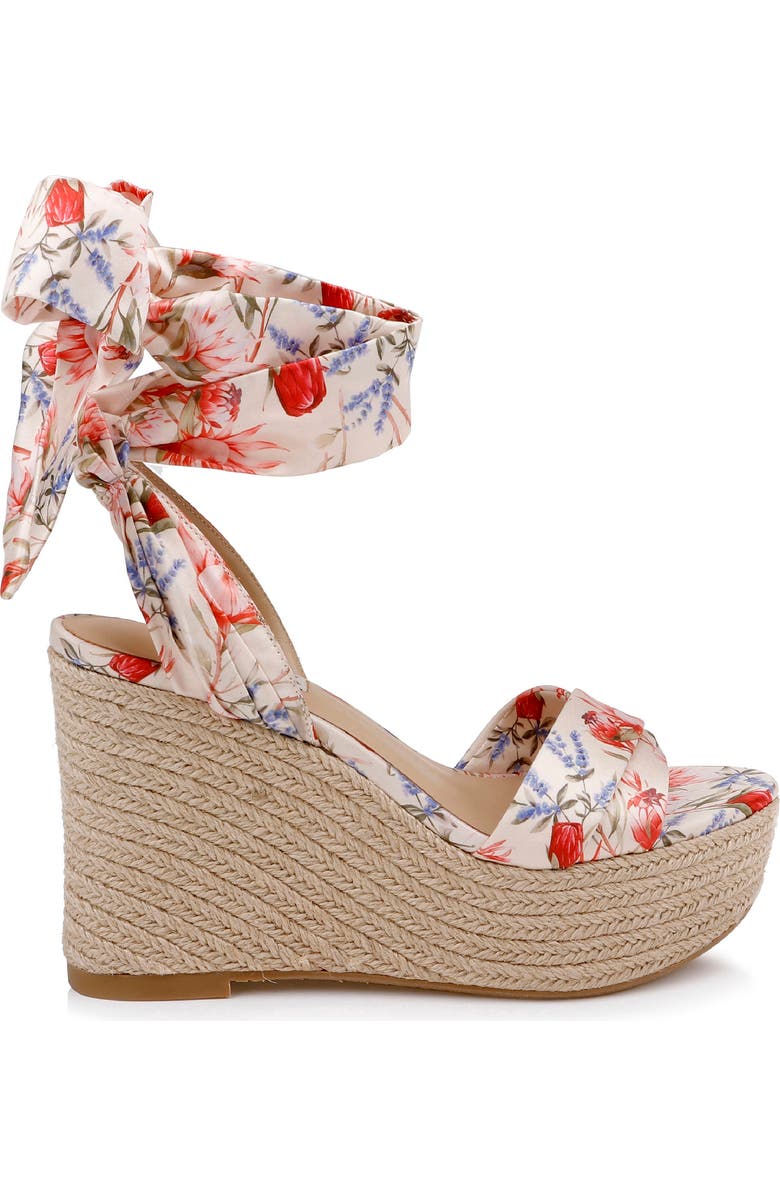 Badgley Mischka Collection Ximora Platform Wedge Espadrille, Alternate, color, Cream Multi