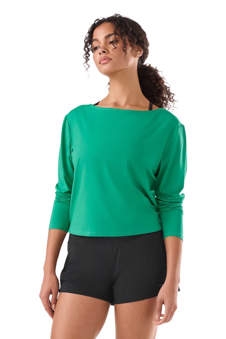 Brushed Tec Knit Long Sleeve, Alternate, color, SPRING GREEN