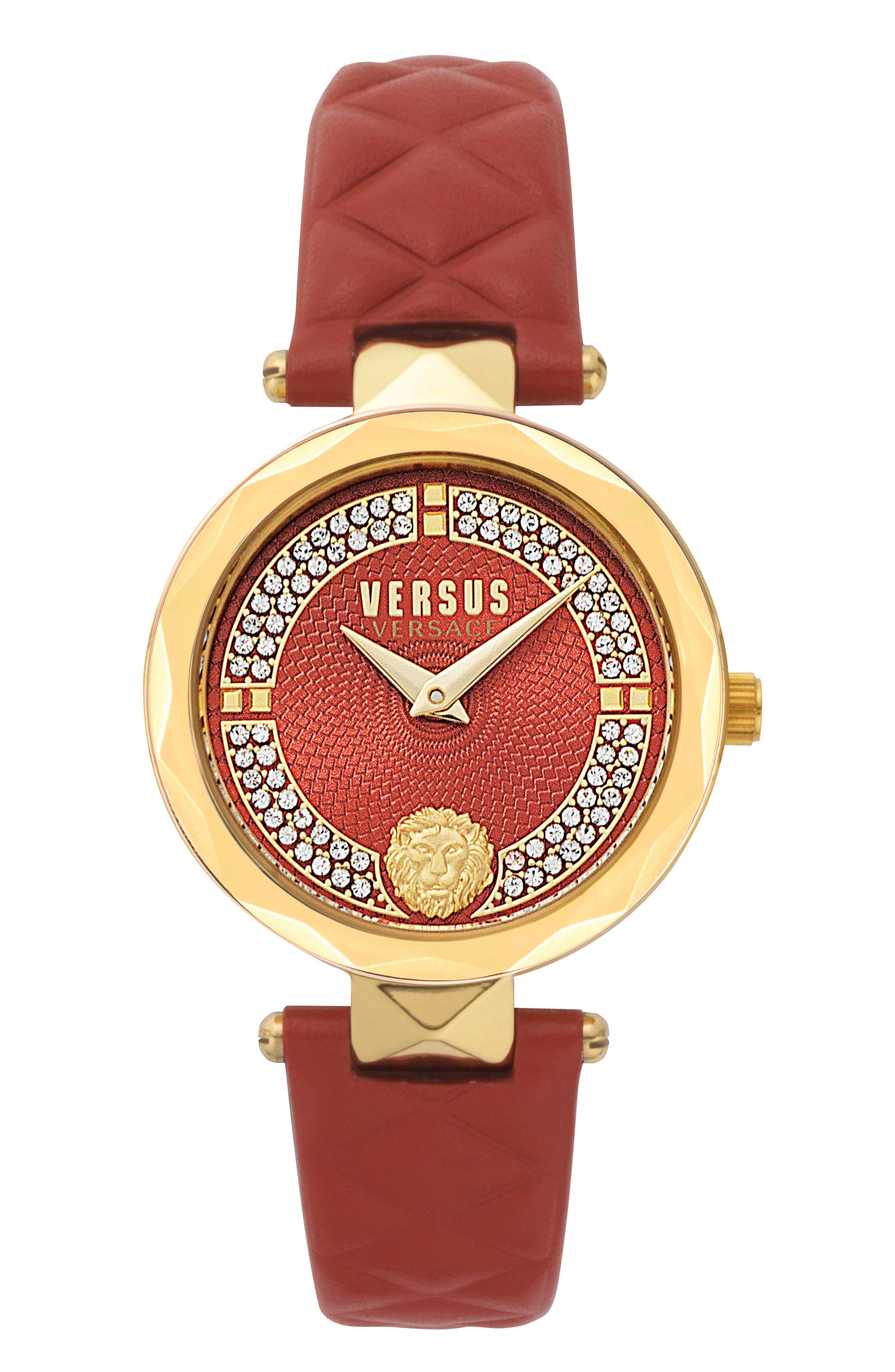 VERSUS Versace Covent Garden St. Valentine Leather Strap Watch, 32mm