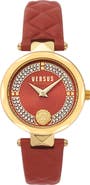 VERSUS Versace Covent Garden St. Valentine Leather Strap Watch, 32mm