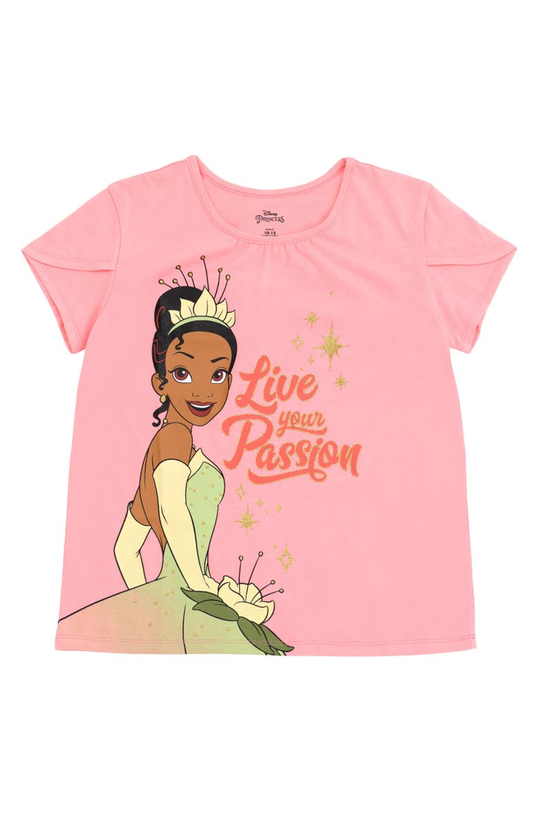 Disney Princess T-Shirt and Tutu Skirt Set with Scrunchie, Alternate, color, Pink Green Tiana