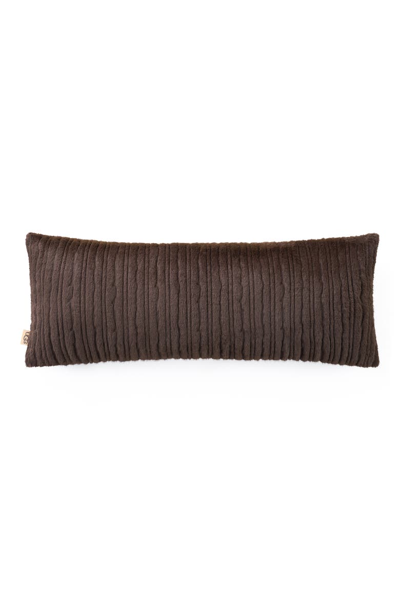 Jennis Faux Fur Accent Pillow, Main, color, BURNT CEDAR TIPPED