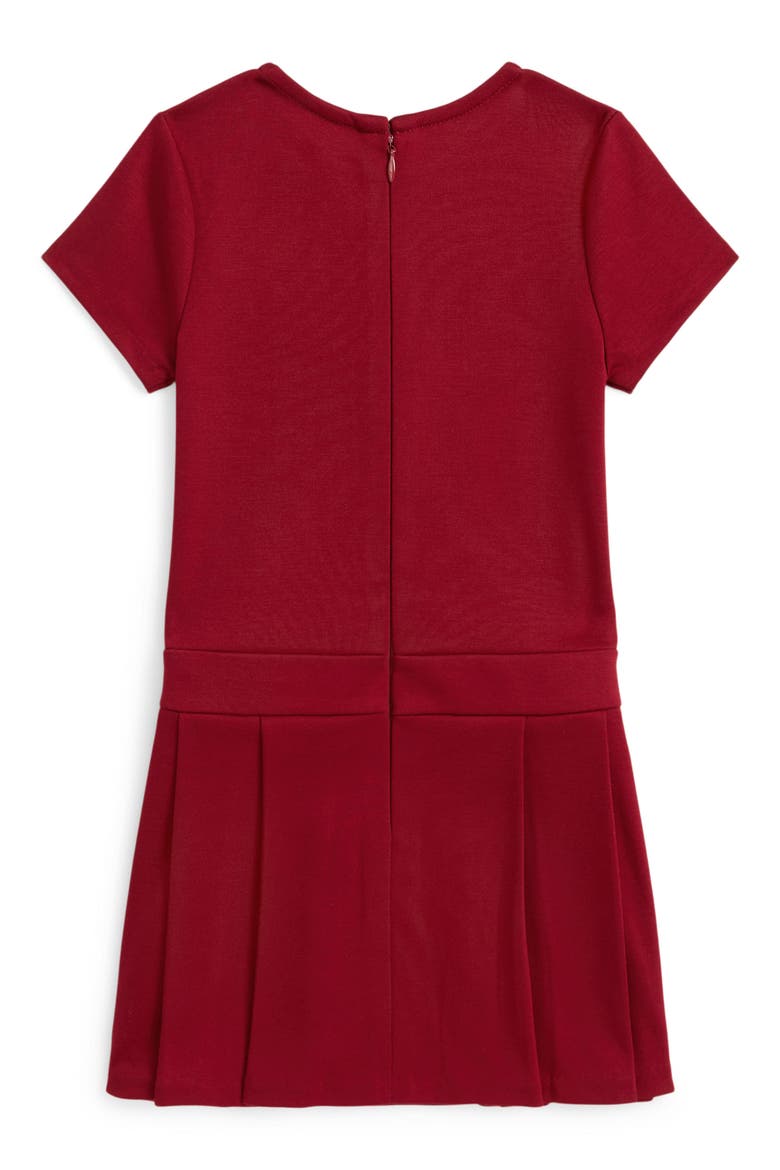 Kids' Pleat Ponte Dress, Alternate, color, RED