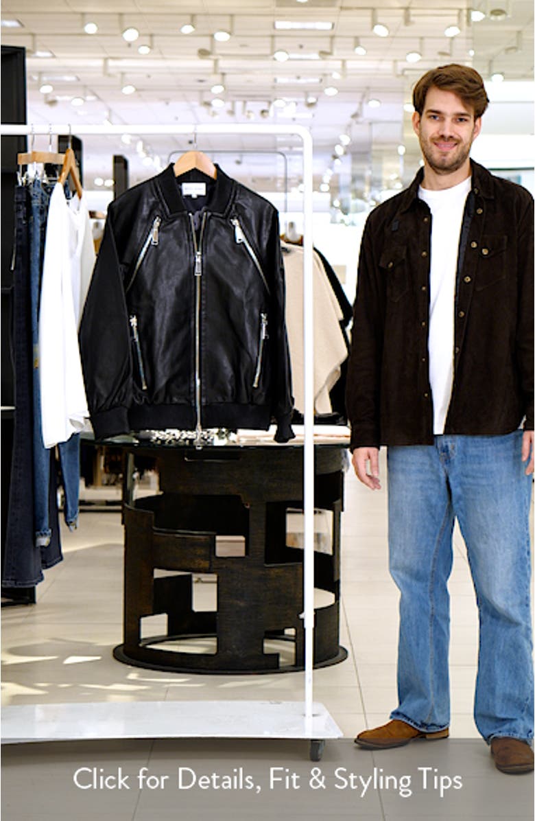 Dylan Oversize Leather Bomber Jacket, sales video thumbnail