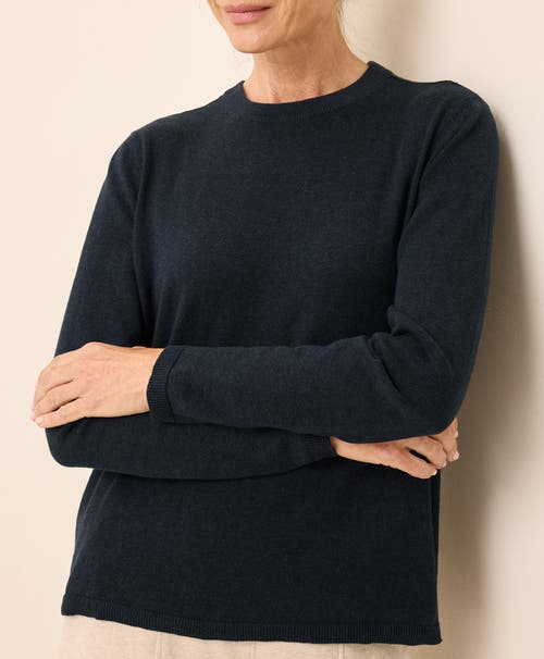 Pact Organic Cotton Classic Fine Knit Crew Sweater In Blue