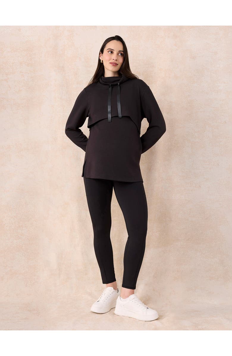 MOTHERHOOD MATERNITY Active Over the Belly Maternity Leggings, Alternate, color, Black