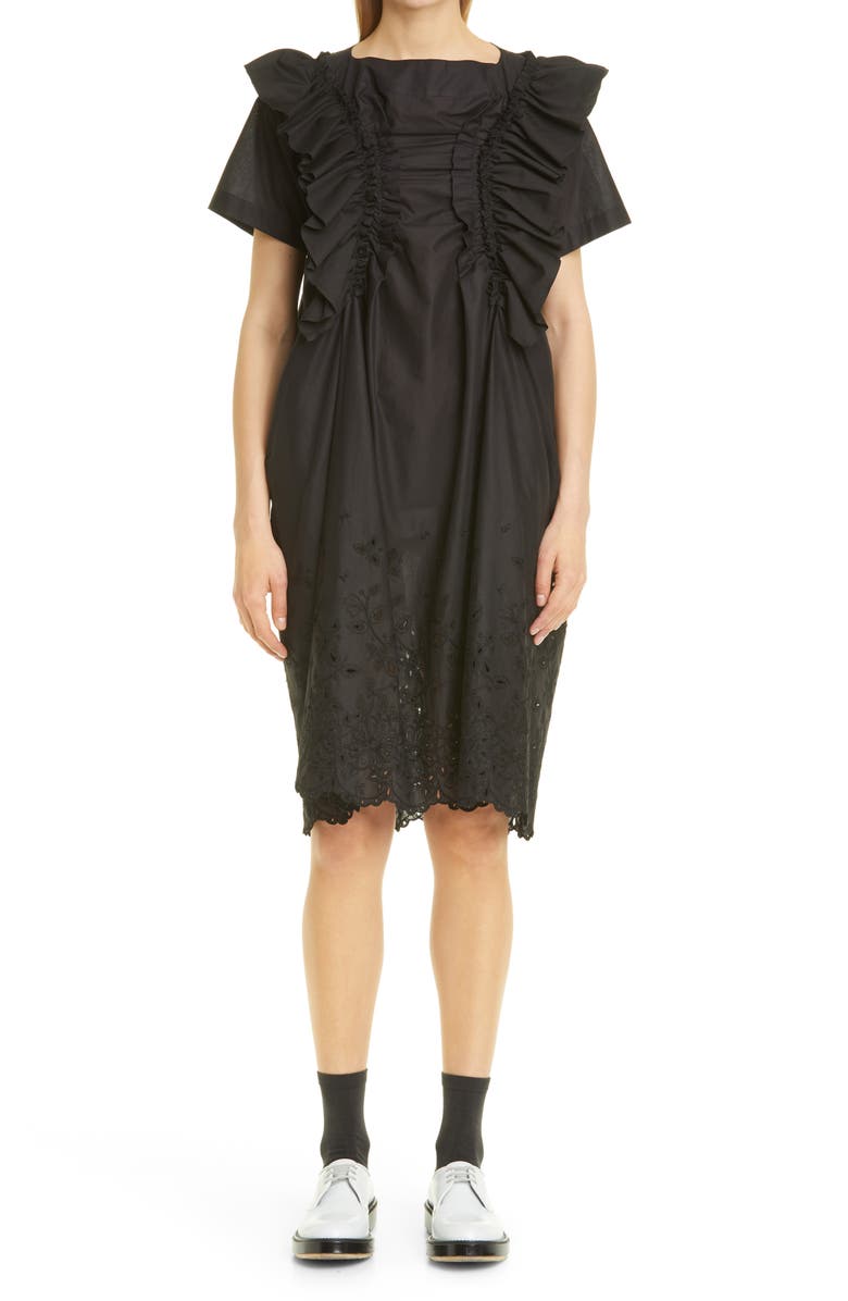 Tao Comme des Garçons Tricot Comme des Garçons Ruffle Short Sleeve Dress, Main, color,