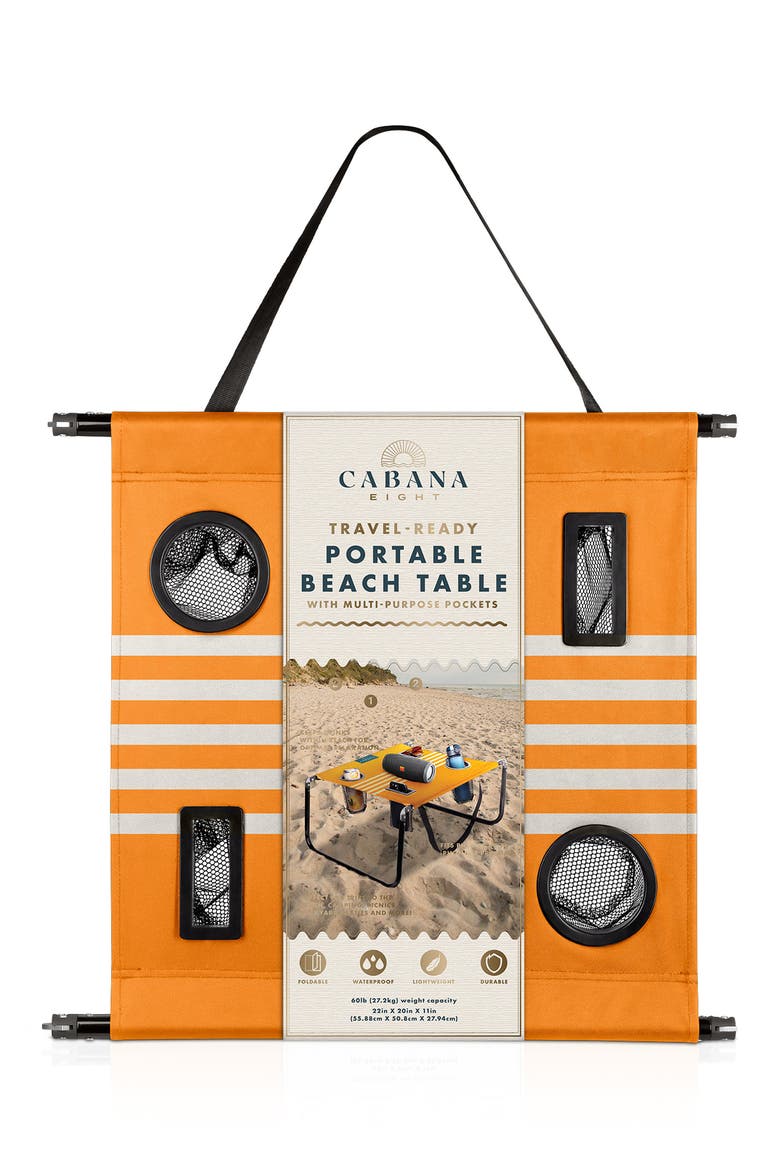 Portable Beach Table, Main, color, ORANGE
