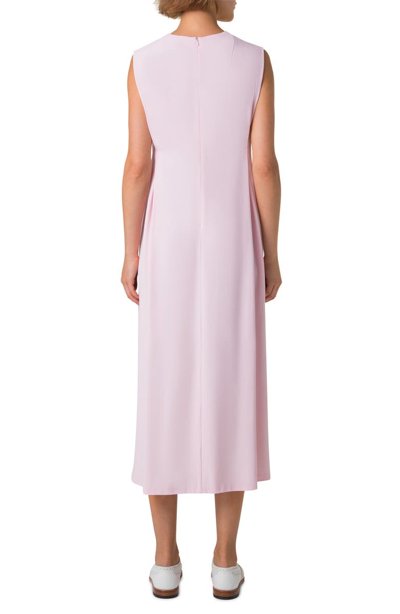 Akris Pleated Crepe Midi Dress, Alternate, color, Blush