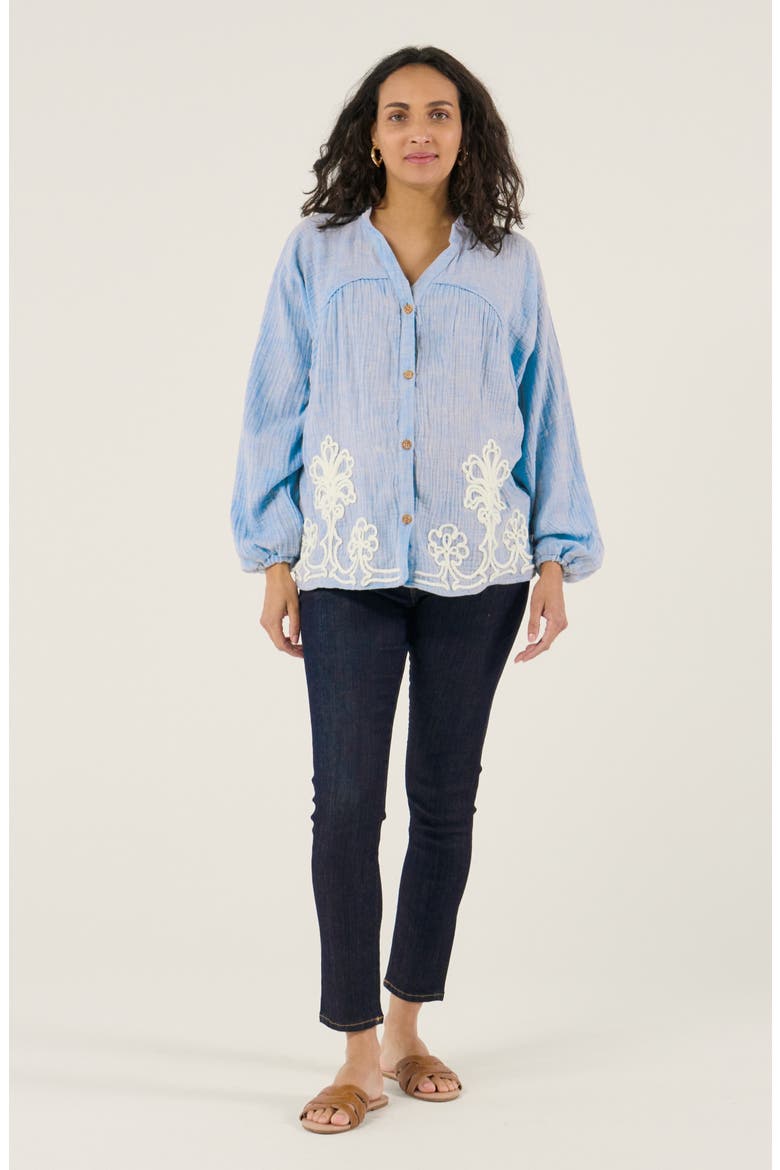 Maternity and Nursing Blouse Sarah, Alternate, color, Blue