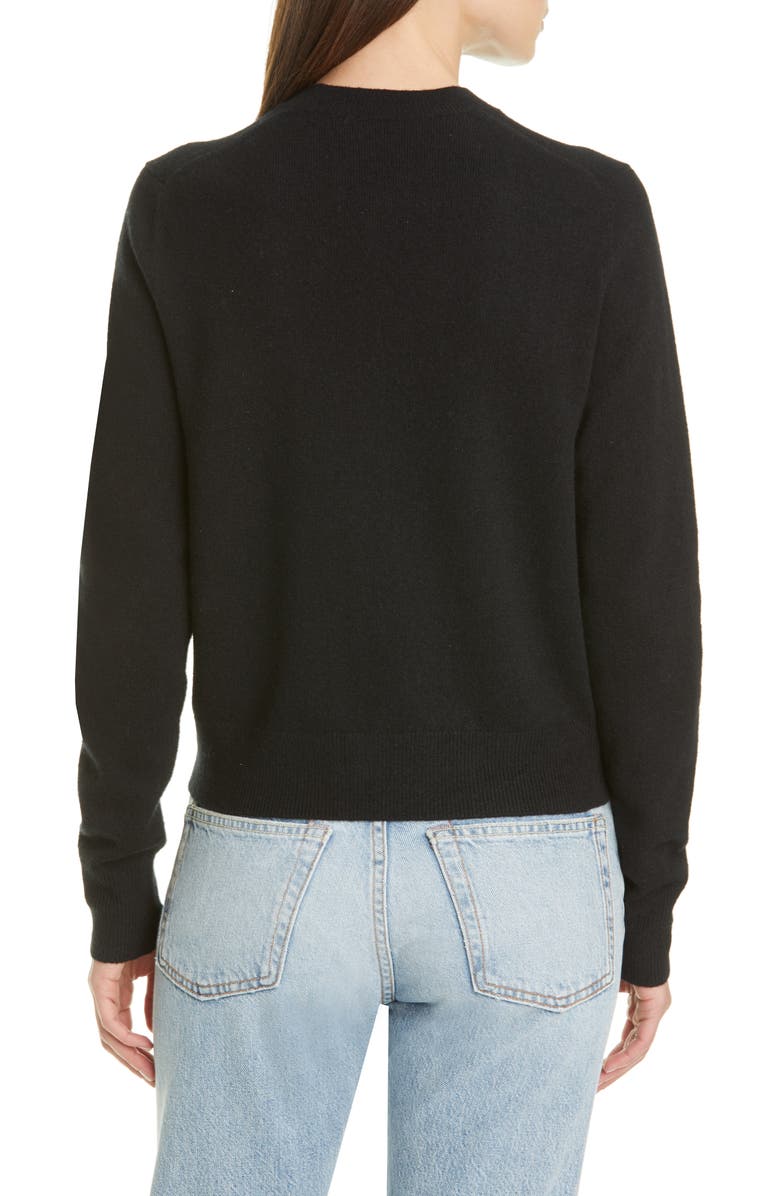 Acne Studios Keva Face Patch Wool Cardigan, Alternate, color, 