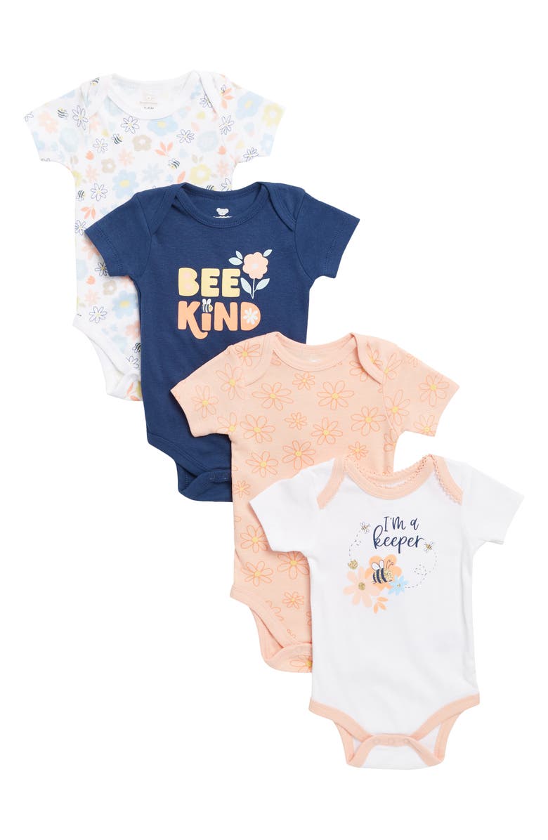 KOALA BABY 4-Pack Bodysuits, Main, color, 