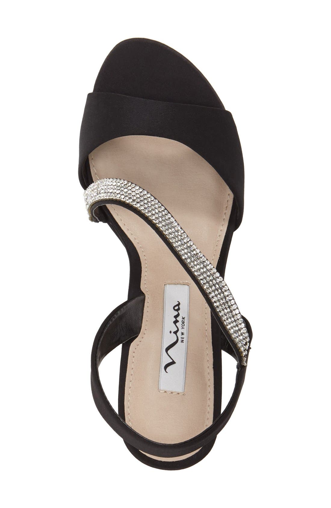 Nina 'Novelle' Crystal Embellished Evening Sandal, Alternate, color, 