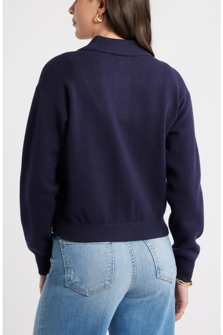 Milano Knit Bomber Cardigan, Alternate, color, NAVY STILL