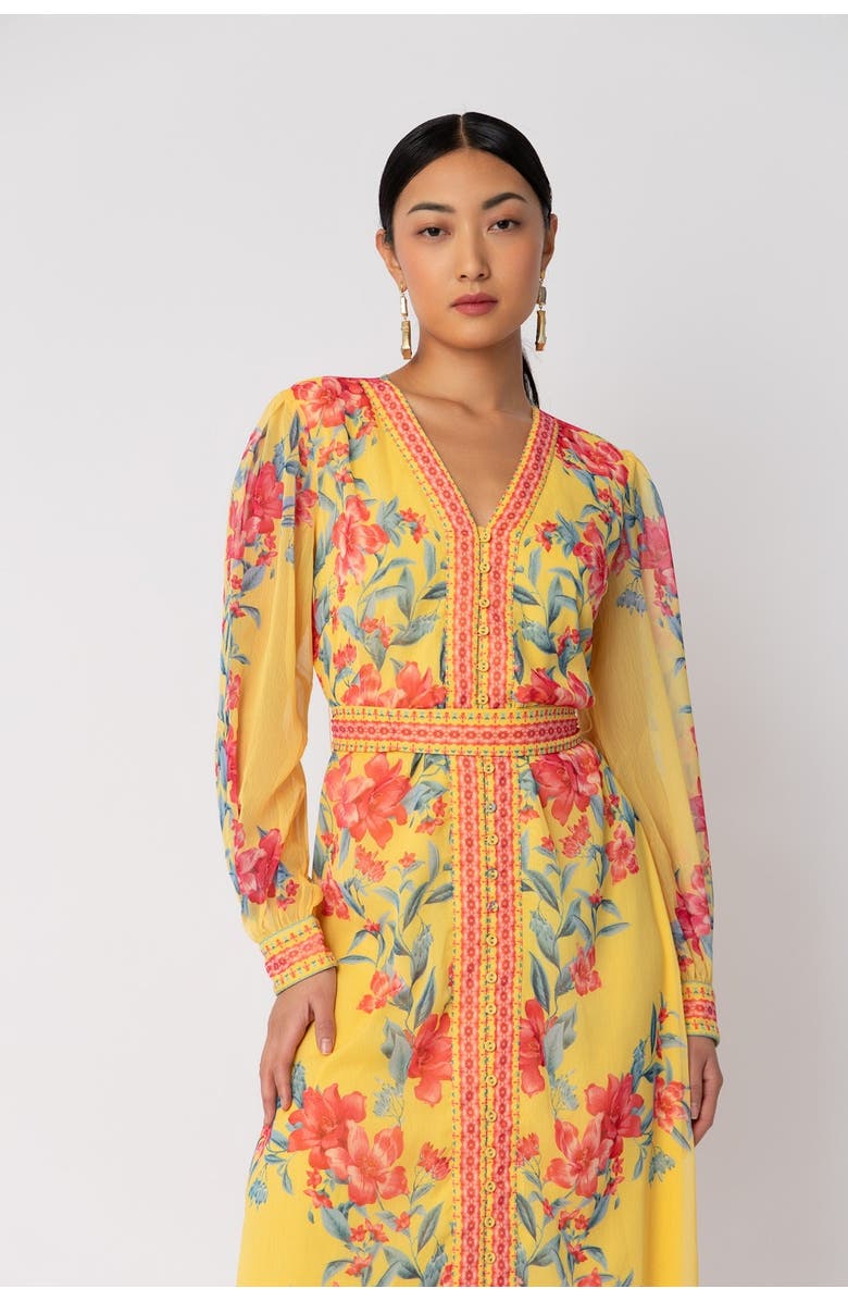 RAISHMA Naomi Yellow Dress, Main, color, Yelow Floral Print