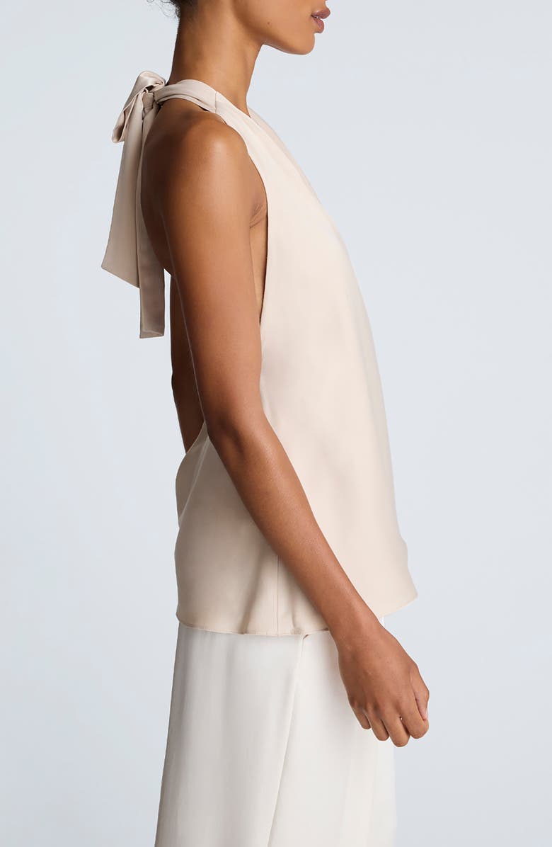 Kenneth Cole Crossover Tie Back Halter Blouse, Alternate, color, Tanline