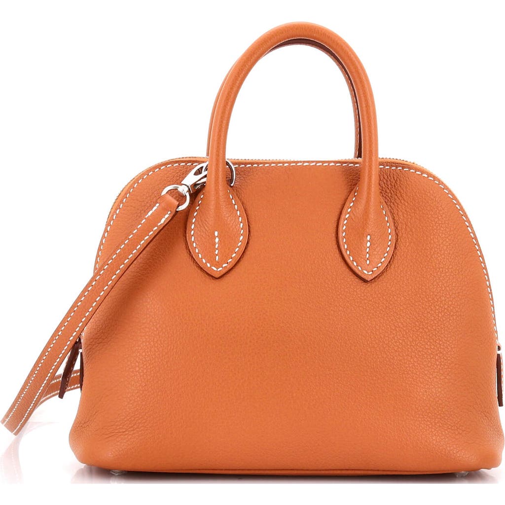 Pre-owned Hermes Hermes Bolide 1923 Bag Evercolor Mini In Brown