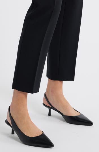 Corina Slingback Half d'Orsay Pointed Toe Kitten Heel Pump