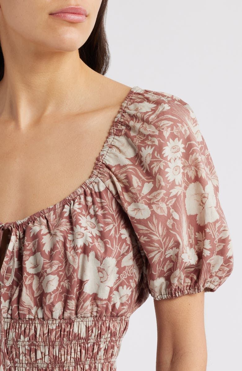 Faithfull the Brand Beatrice Floral Print Cotton Midi Dress, Alternate, color, Sun Flora