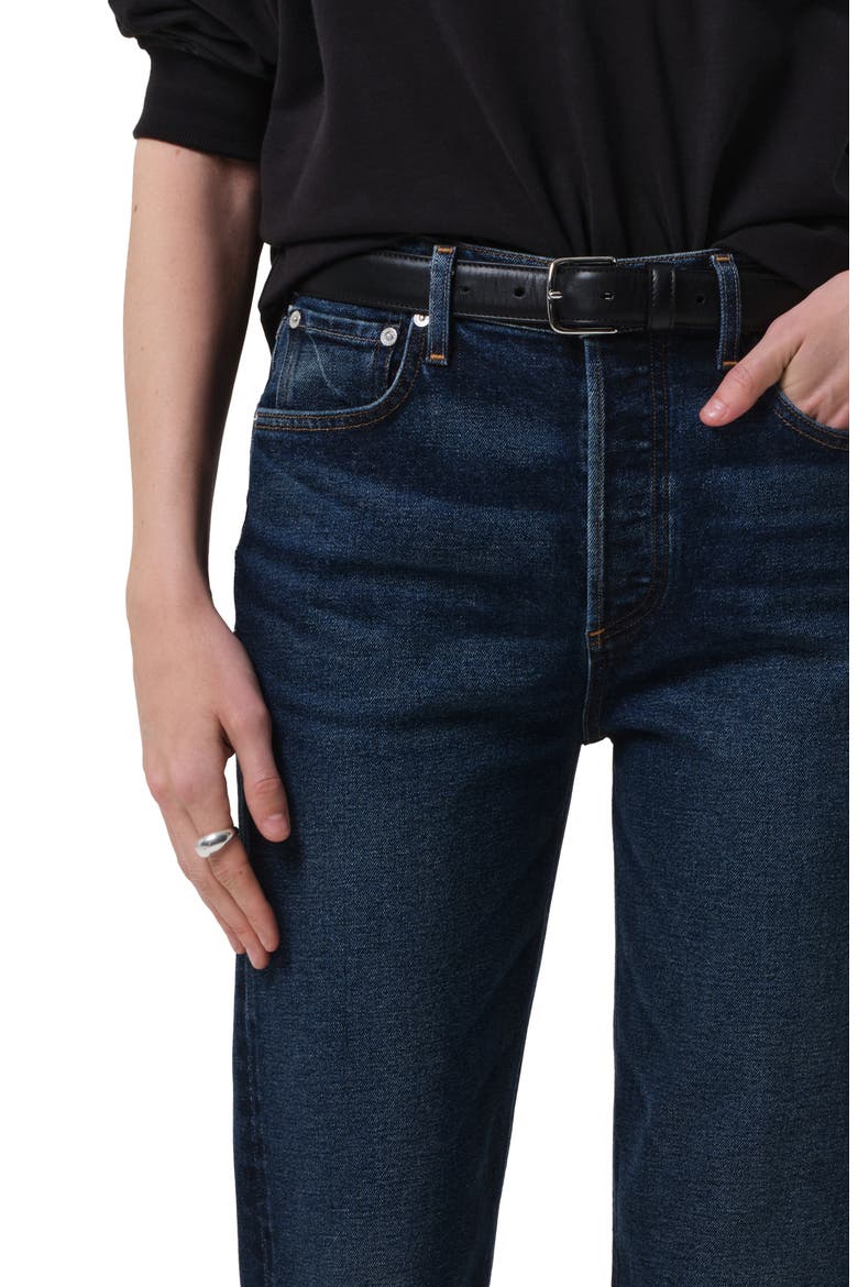 Blaine High Waist Ankle Straight Leg Jeans, Alternate, color, SUTHERLAND DARK