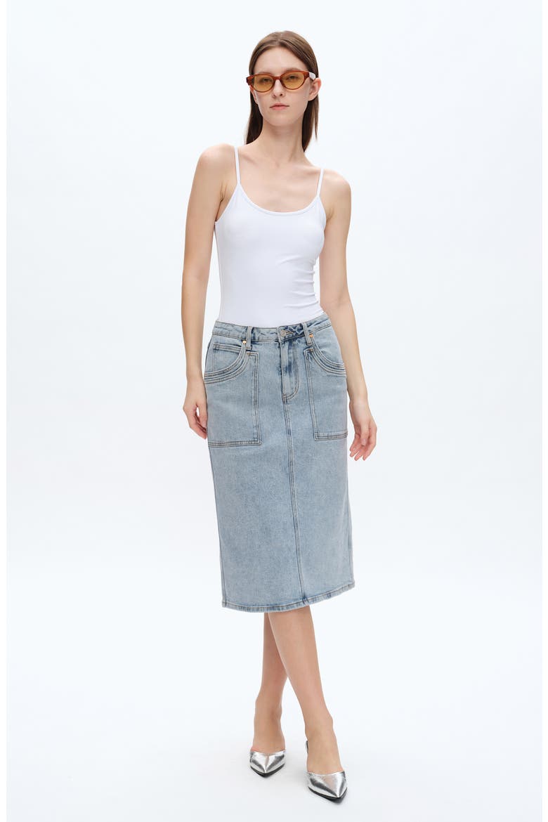 Beth Denim Midi Skirt, Alternate, color, WHISPY
