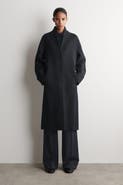COS Collarless Wool-Twill Coat