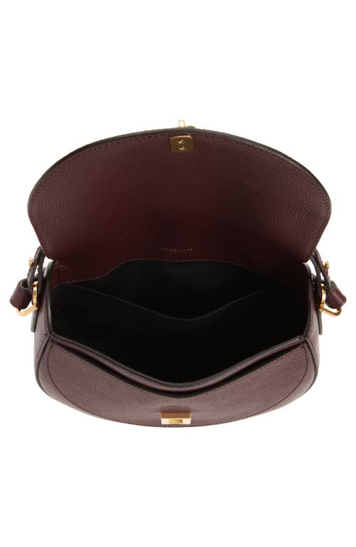Demellier Siena Leather Saddle Crossbody Bag In Burgundy