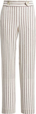 Anne Klein Stripe High Waist Straight Leg Pants