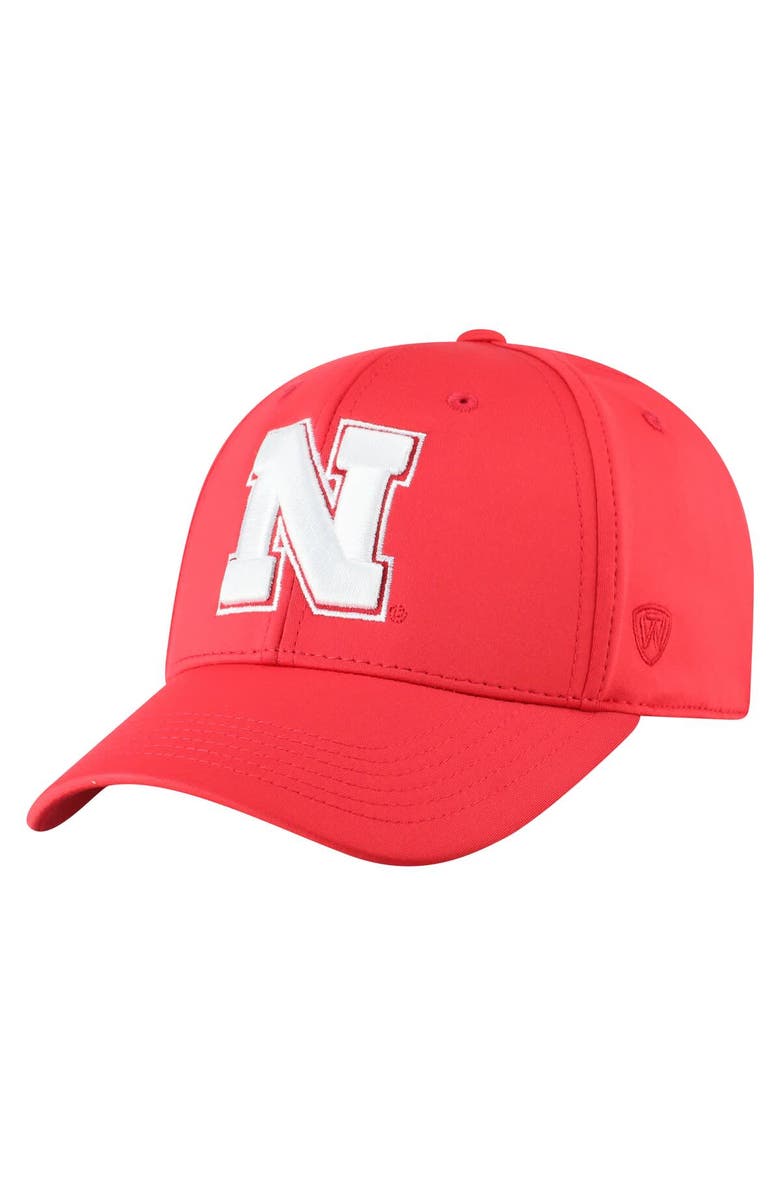 TOP OF THE WORLD Men's Top of the World Scarlet Nebraska Huskers Phenom One-Fit Flex Hat, Main, color, Scarlet