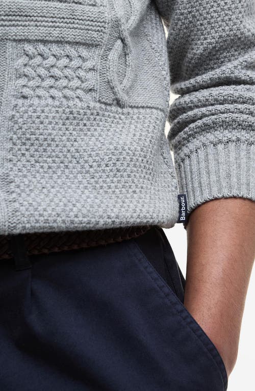 Barbour Casey Textured Wool & Cotton Crewneck Sweater In Gray