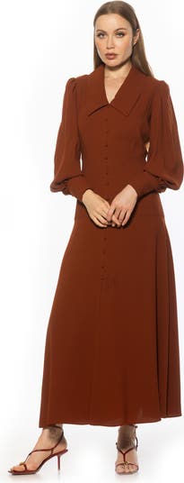 Kate Collared Long Sleeve Maxi Dress