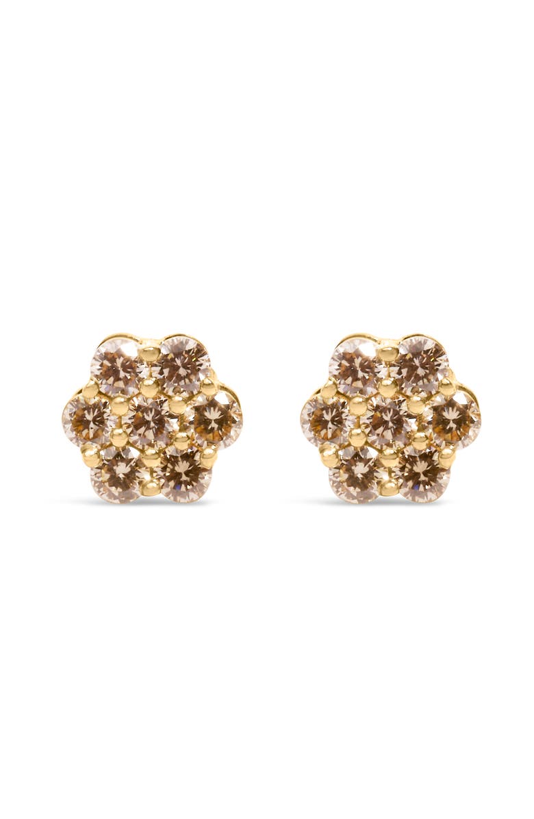 Haus of Brilliance 14K Yellow Gold 1.0 Ct Diamond Floral Stud Earrings, Main, color, Yellow