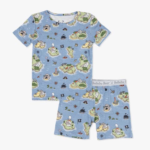 Pirate Cove Kids 2-Piece Short Sleeve & Shorts Pajama Set