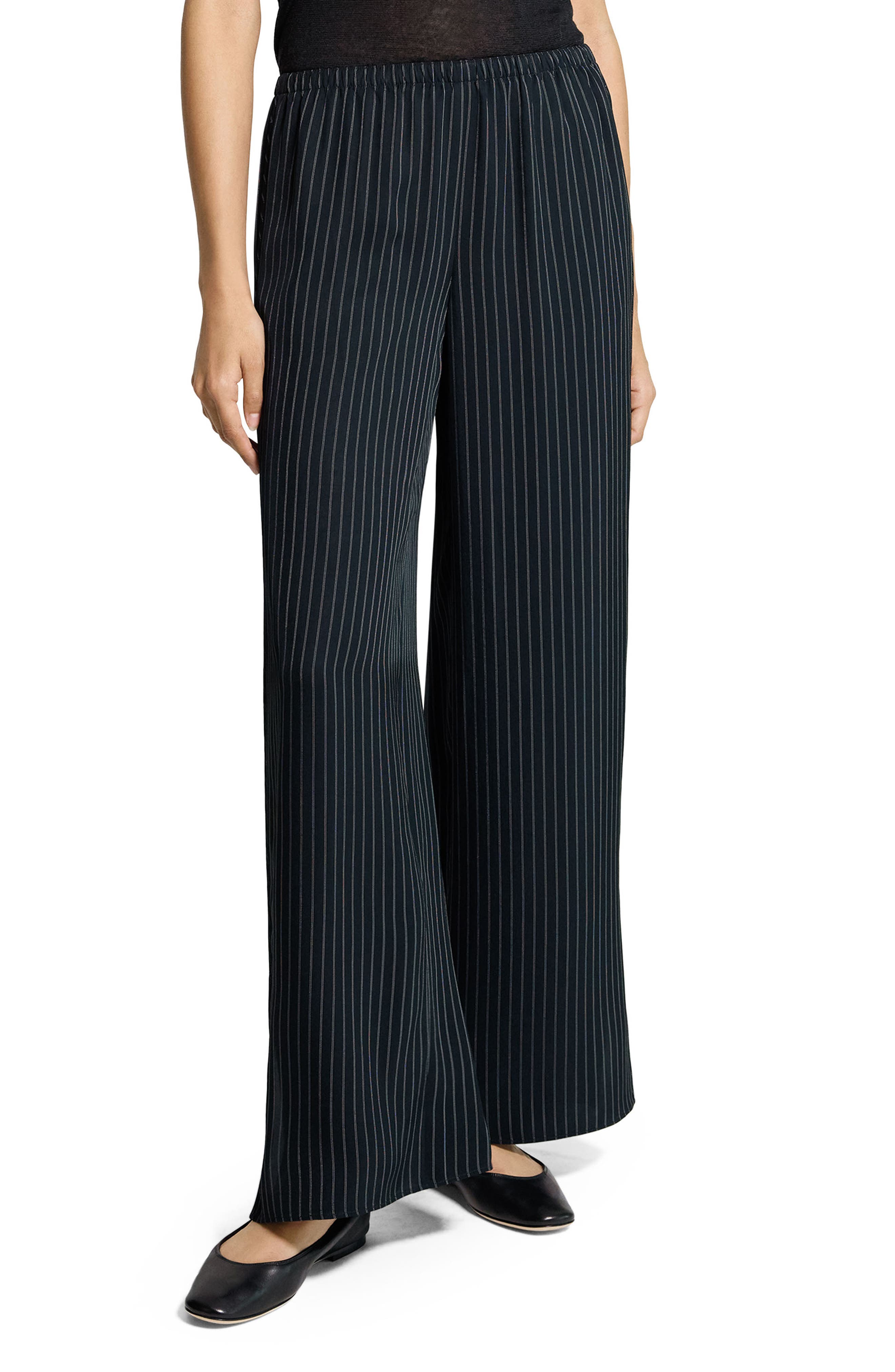Slit Hem Wide Leg Pants