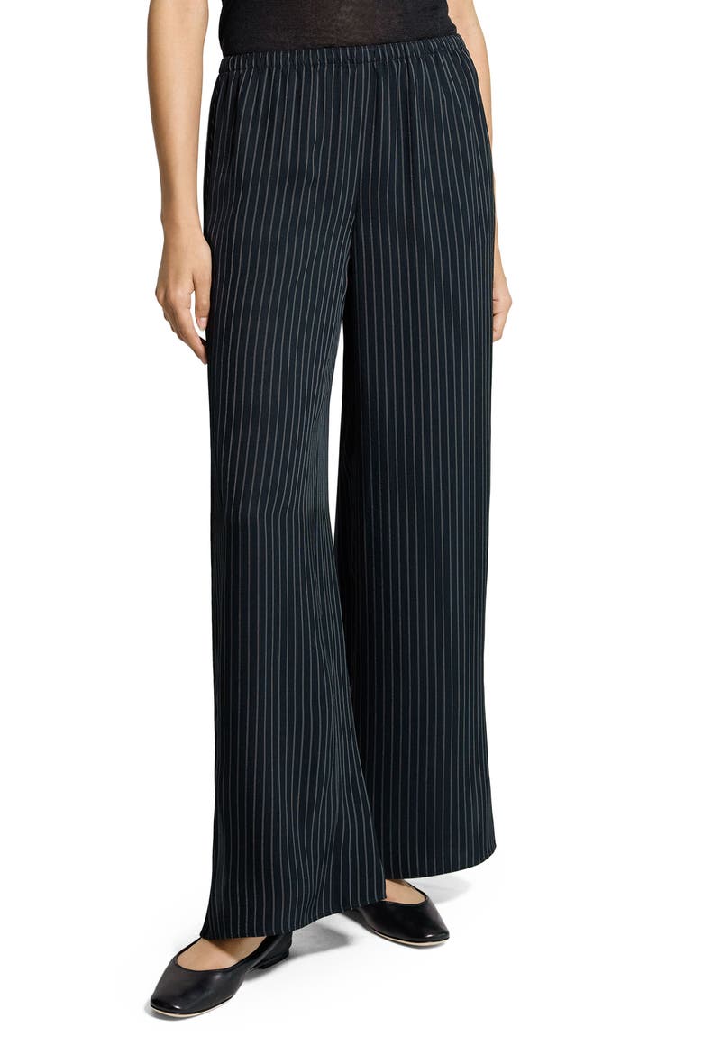 Slit Hem Wide Leg Pants, Main, color, BLACK MULTI