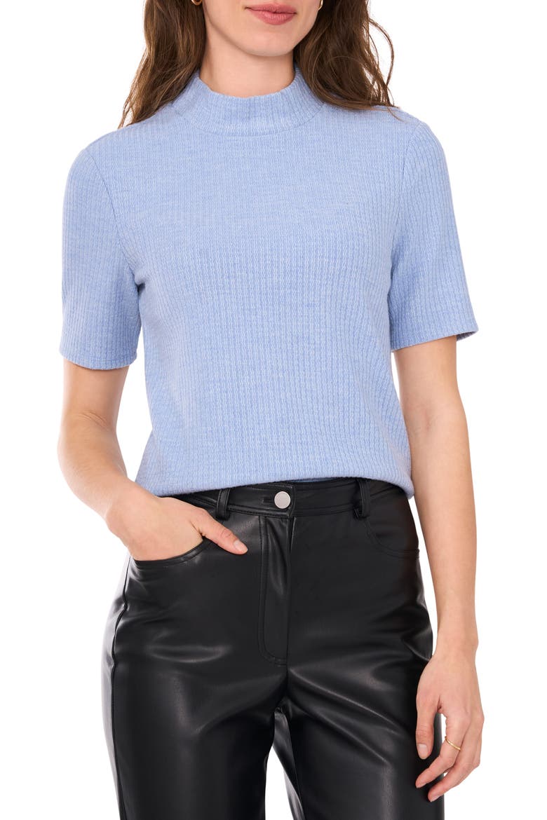 Rib Mock Neck Top, Main, color, CLEAR SKY