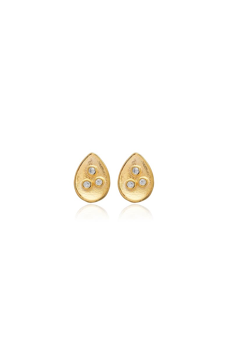 Mazin Jewels Pear Studs, Main, color, Yellow Gold