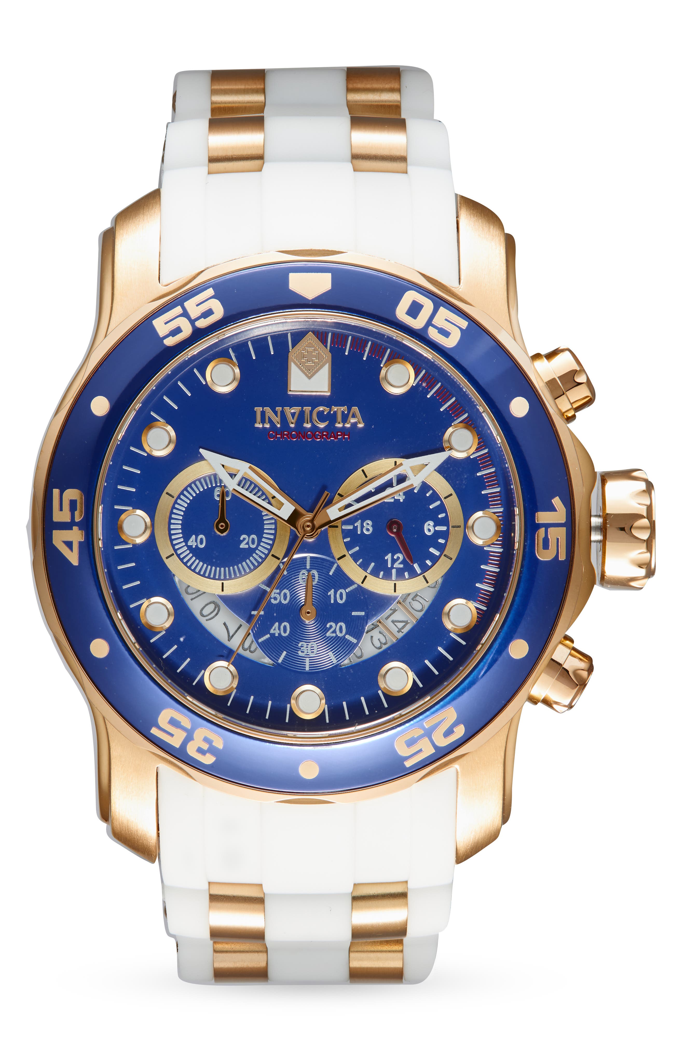 Pro Diver Silicone Strap Chronograph Watch, 48mm