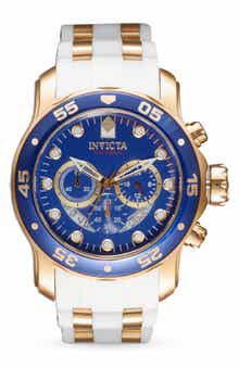 Pro Diver Silicone Strap Chronograph Watch, 48mm