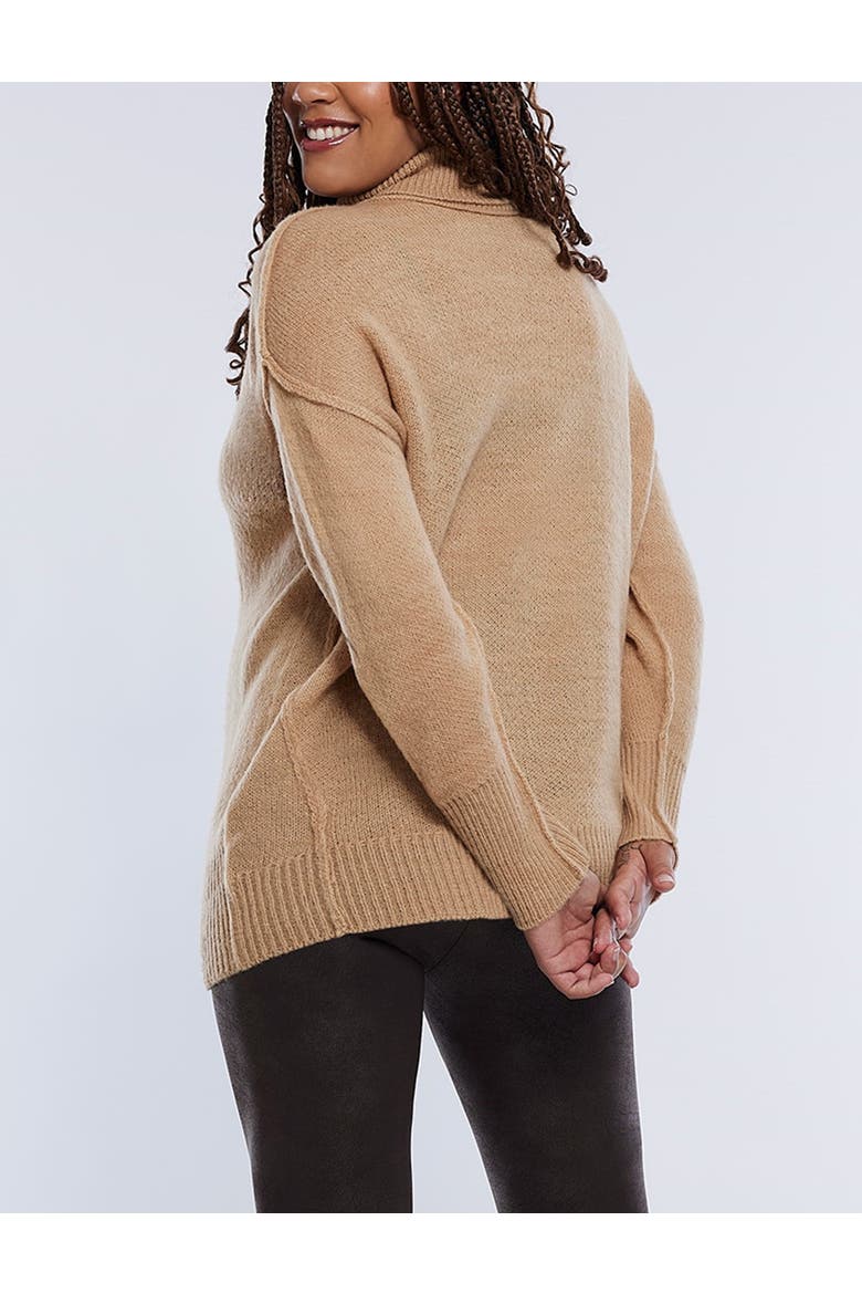 Turtleneck Long Sleeve Knit Maternity Sweater, Alternate, color, Brush