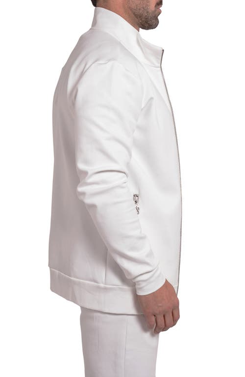 Maceoo Zipper Ascension89 White Knit Track Jacket In White