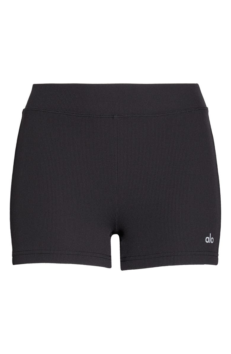 Alo Goddess Rib High Waist Bike Shorts, Alternate, color, 